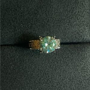Oh My! 2.58 Certified Round Brilliant Cut Moissanite Diamond Filigree Ring